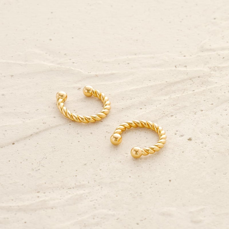 MYEARS Women Ear Cuff Earring Gold Non Pierced Ear Cartilage Clip on Wrap Hoop 14K Gold Filled Tiny Boho Beach Simple Minimalist Delicate Handmade Hypoallergenic Jewelry Gift-Sold as Single/Pair - Image 5